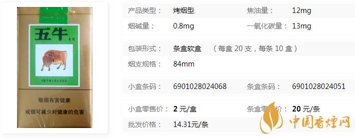 五牛綠香煙多少錢一包  2020五牛綠香煙價格及參數(shù)一覽