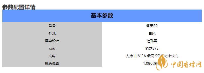 堅(jiān)果r2手機(jī)參數(shù)2020-堅(jiān)果R2手機(jī)性能詳情2020