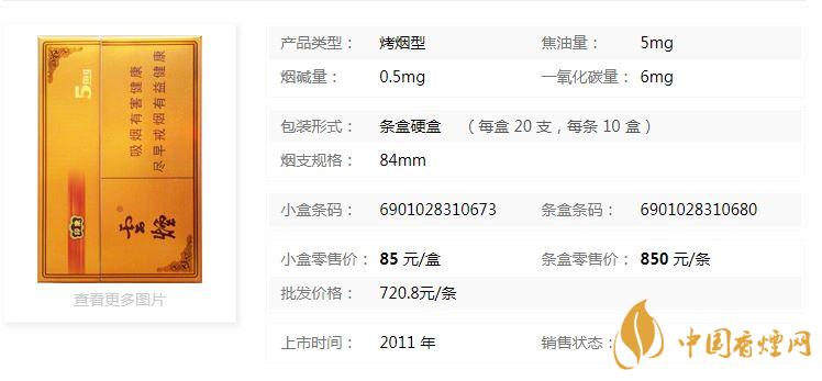 云煙印象5mg多少錢一條2020價格