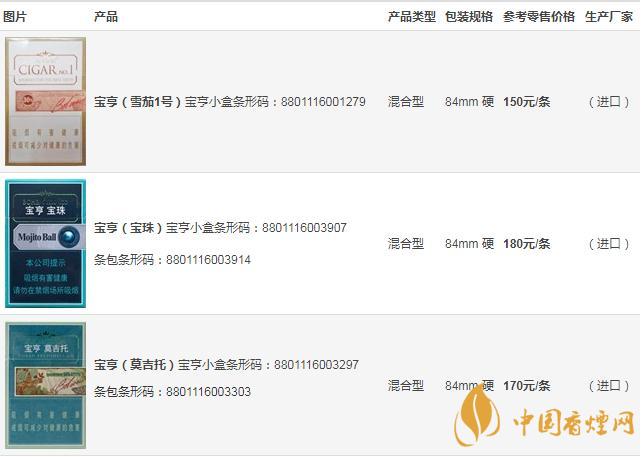 韓國寶亨雪茄型香煙多少錢 韓國寶亨雪茄價格一覽