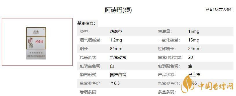 阿詩瑪香煙多少錢一包2021 玉溪阿詩瑪香煙多少錢一包